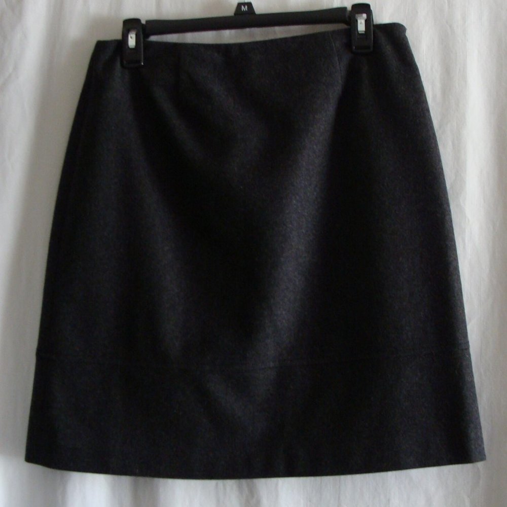 J CREW Dark Gray FELTED WOOL Blend Skirt Sz 8